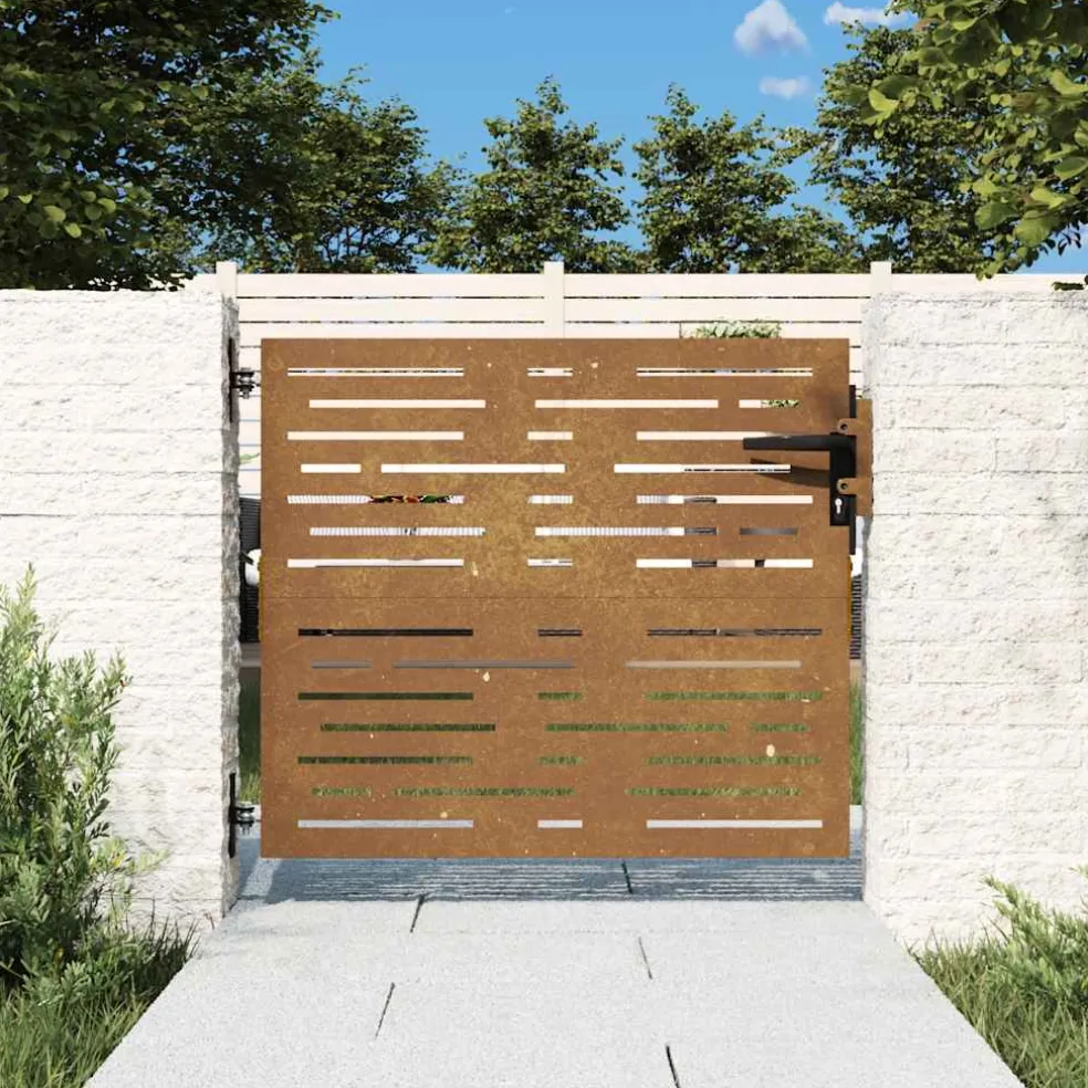 vidaXL Tuinpoort 85 x 75 cm Poedergecoat staal Zwart Vergrendelbaar