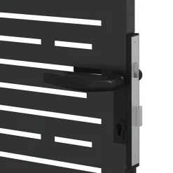 vidaXL Tuinpoort 85 x 100 cm Poedergecoat staal Zwart Vergrendelbaar