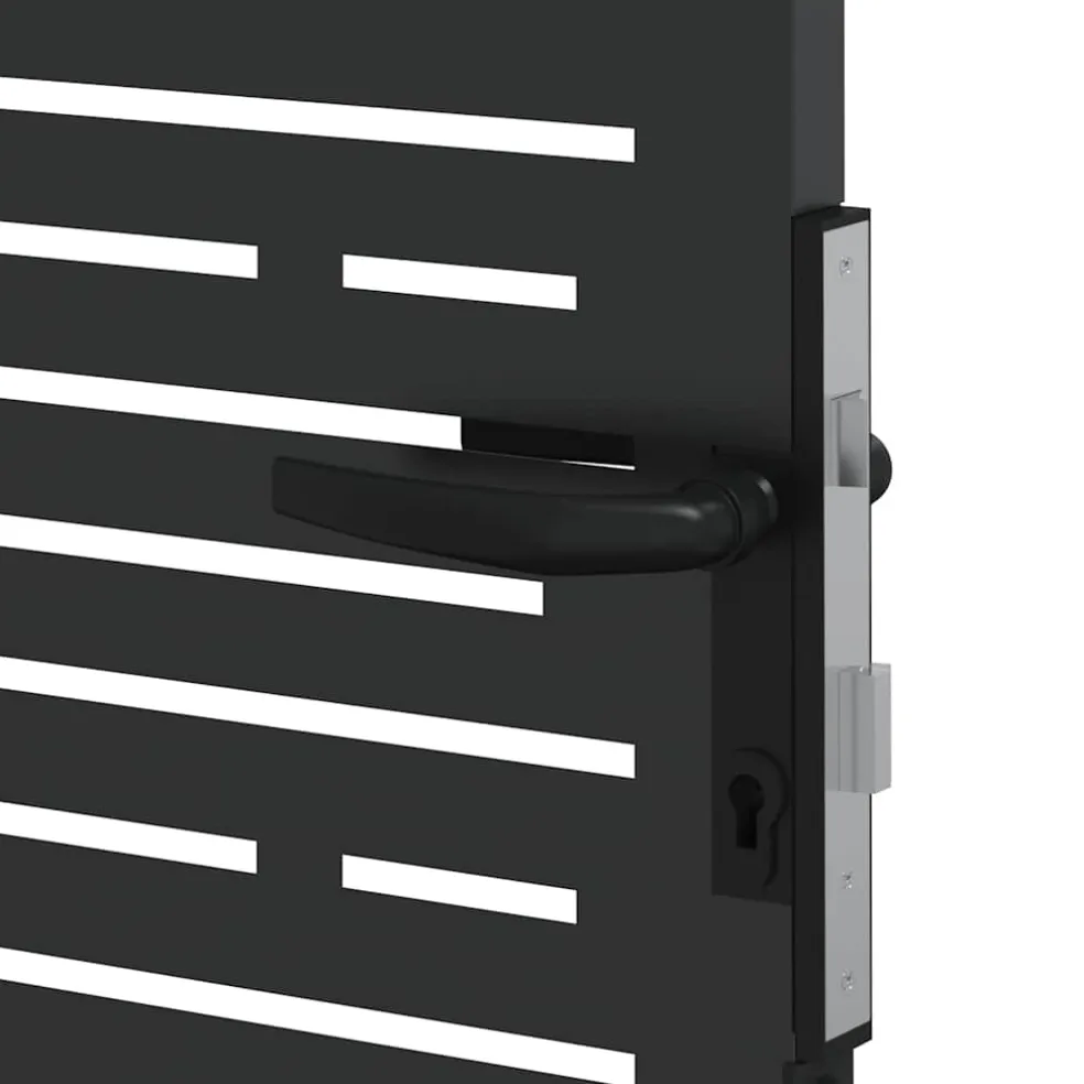 vidaXL Tuinpoort 85 x 100 cm Poedergecoat staal Zwart Vergrendelbaar