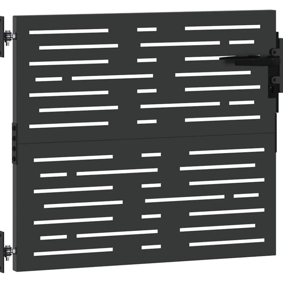 vidaXL Tuinpoort 85 x 100 cm Poedergecoat staal Zwart Vergrendelbaar