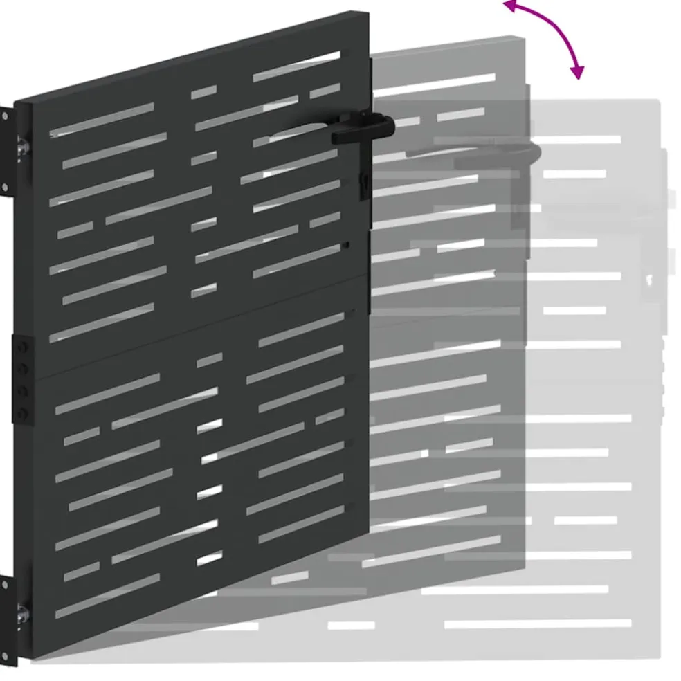 vidaXL Tuinpoort 85 x 100 cm Poedergecoat staal Zwart Vergrendelbaar
