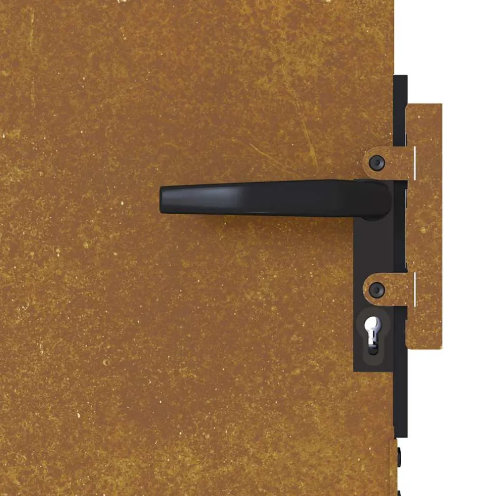vidaXL Tuinpoort 85 x 75 cm Poedergecoat staal Zwart Vergrendelbaar