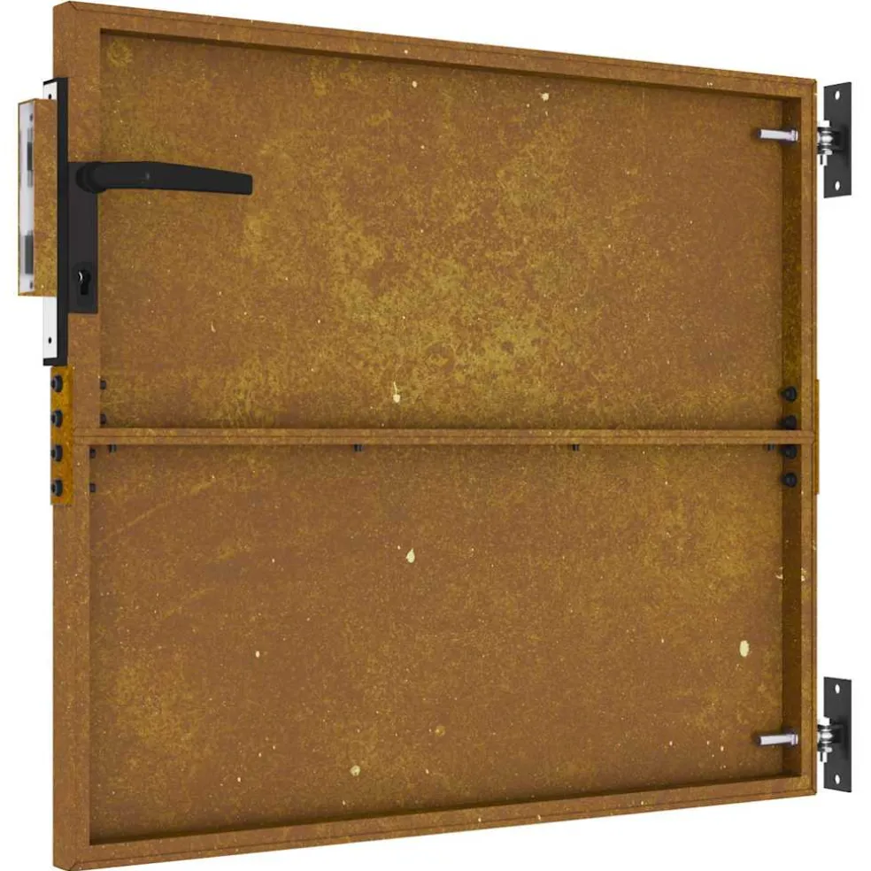 vidaXL Tuinpoort 85 x 75 cm Poedergecoat staal Zwart Vergrendelbaar