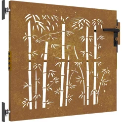 vidaXL Tuinpoort 85 x 75 cm Poedergecoat staal Zwart Vergrendelbaar