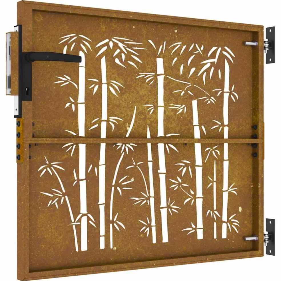 vidaXL Tuinpoort 85 x 75 cm Poedergecoat staal Zwart Vergrendelbaar