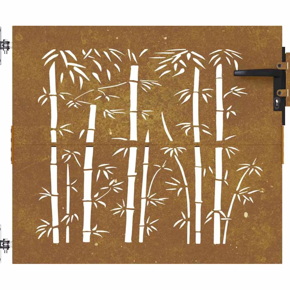 vidaXL Tuinpoort 85 x 75 cm Poedergecoat staal Zwart Vergrendelbaar