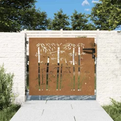 vidaXL Tuinpoort 85 x 75 cm Poedergecoat staal Zwart Vergrendelbaar