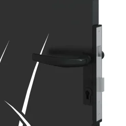 vidaXL Tuinpoort 110 x 105 cm Poedergecoat staal Zwart Vergrendelbaar
