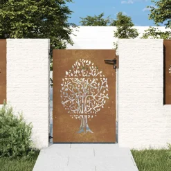 vidaXL Tuinpoort 85 x 125 cm Poedergecoat staal Zwart Vergrendelbaar