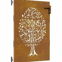 vidaXL Tuinpoort 85 x 125 cm Poedergecoat staal Zwart Vergrendelbaar