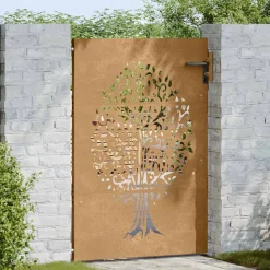 vidaXL Tuinpoort 85 x 125 cm Poedergecoat staal Zwart Vergrendelbaar