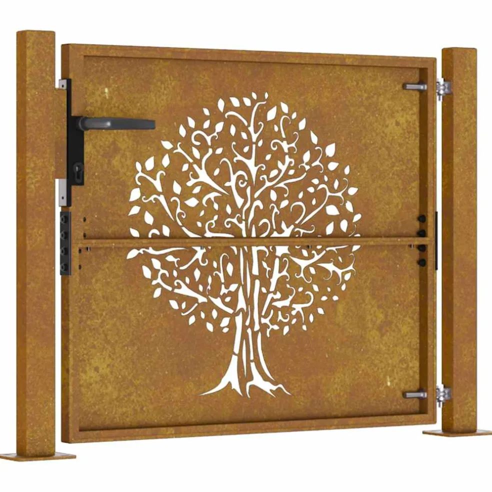 vidaXL Tuinpoort 100 x 75 cm Poedergecoat staal Zwart Vergrendelbaar