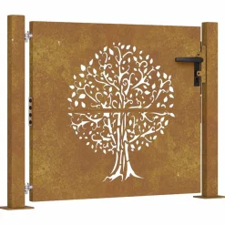 vidaXL Tuinpoort 100 x 75 cm Poedergecoat staal Zwart Vergrendelbaar