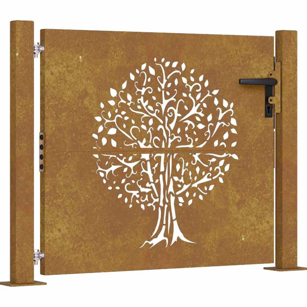 vidaXL Tuinpoort 100 x 75 cm Poedergecoat staal Zwart Vergrendelbaar