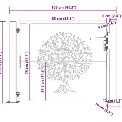 vidaXL Tuinpoort 100 x 75 cm Poedergecoat staal Zwart Vergrendelbaar