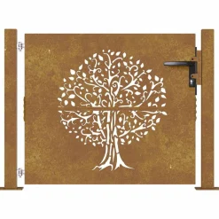 vidaXL Tuinpoort 100 x 75 cm Poedergecoat staal Zwart Vergrendelbaar