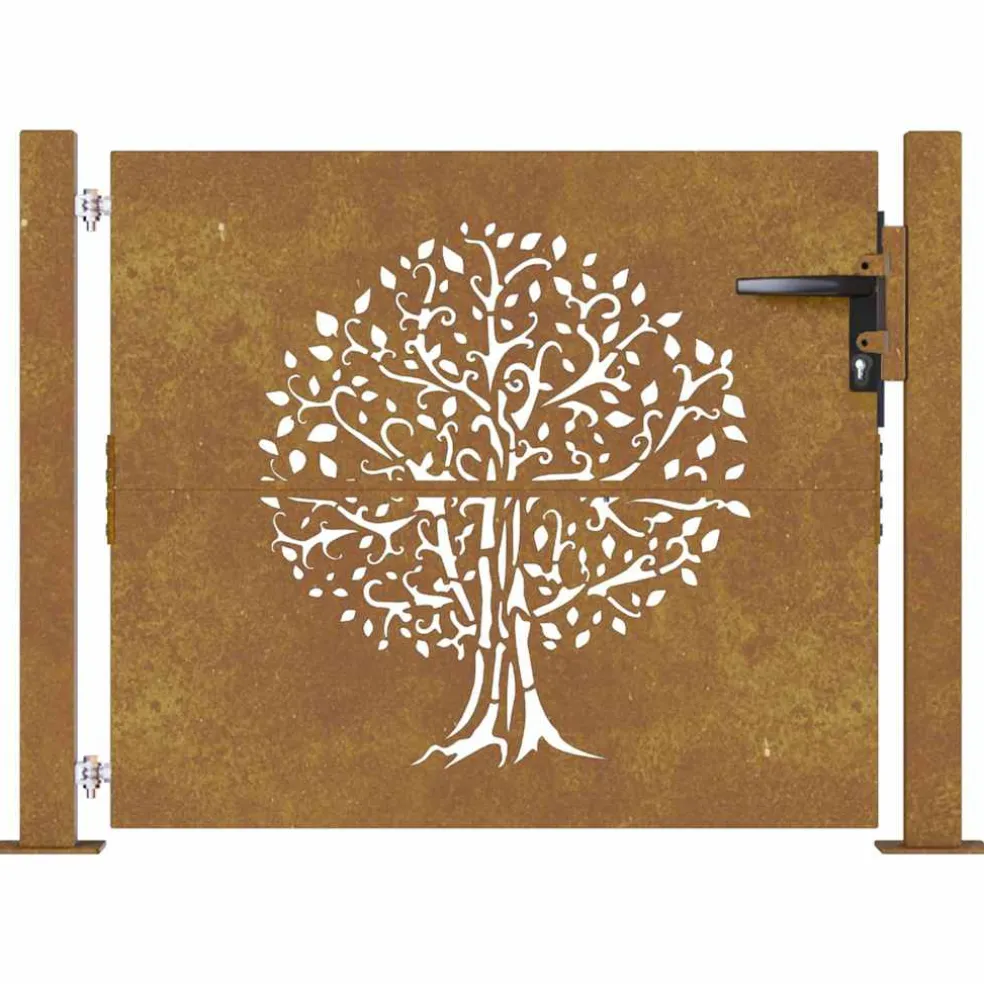 vidaXL Tuinpoort 100 x 75 cm Poedergecoat staal Zwart Vergrendelbaar