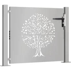 vidaXL Tuinpoort 100 x 75 cm Poedergecoat staal Zwart Vergrendelbaar