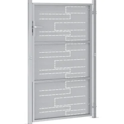 vidaXL Tuinpoort 85 x 120 cm Roestvrij staal zilver Vergrendelbaar