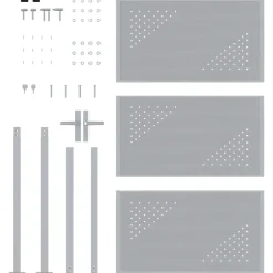 vidaXL Tuinpoort 85 x 144 cm Roestvrij staal zilver Vergrendelbaar