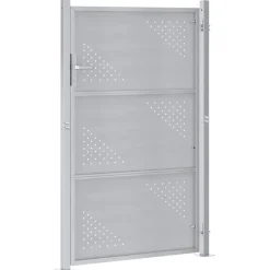 vidaXL Tuinpoort 85 x 144 cm Roestvrij staal zilver Vergrendelbaar