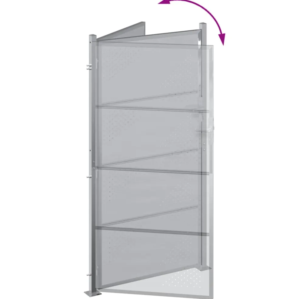 vidaXL Tuinpoort 85 x 174 cm Roestvrij staal zilver Vergrendelbaar