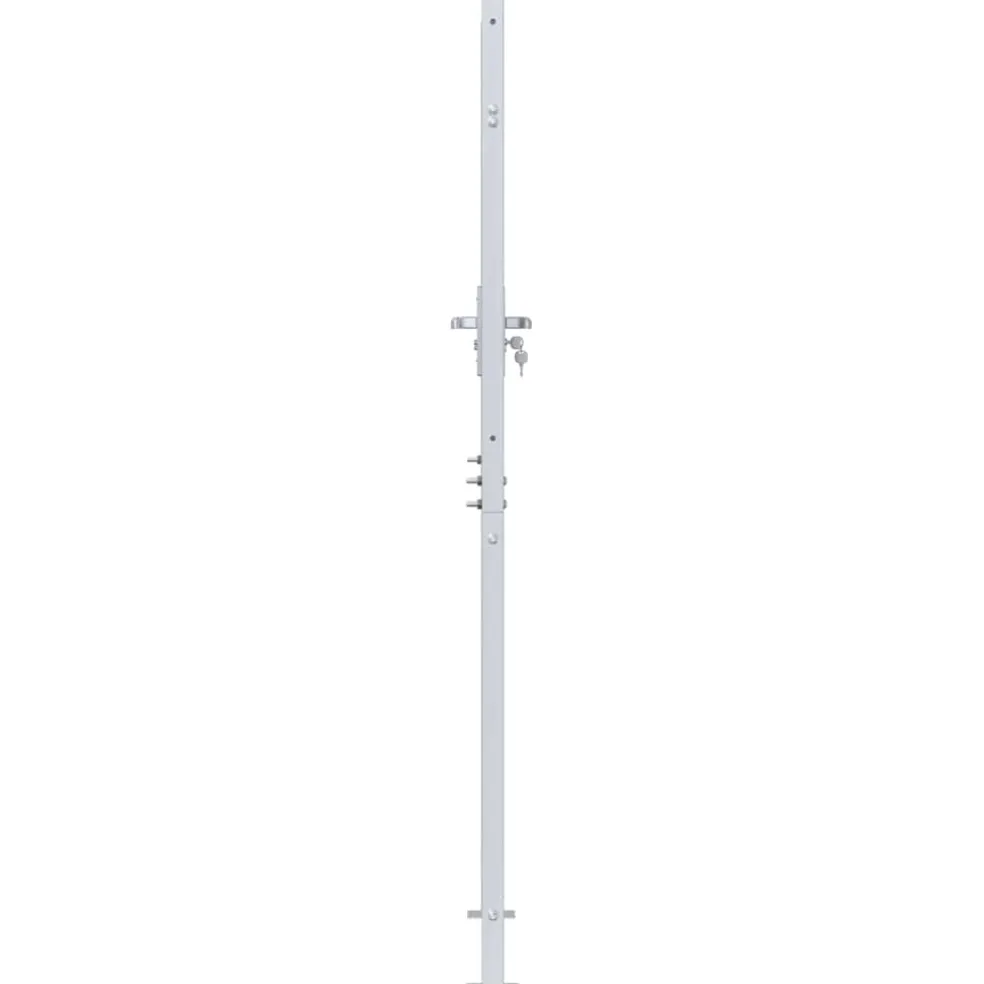 vidaXL Tuinpoort 85 x 174 cm Roestvrij staal zilver Vergrendelbaar