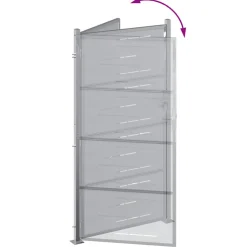 vidaXL Tuinpoort 85 x 174 cm Roestvrij staal zilver Vergrendelbaar