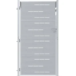 vidaXL Tuinpoort 85 x 174 cm Roestvrij staal zilver Vergrendelbaar