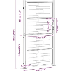 vidaXL Tuinpoort 85 x 174 cm Roestvrij staal Zilver Vergrendelbaar