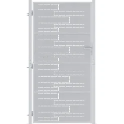 vidaXL Tuinpoort 85 x 174 cm Roestvrij staal Zilver Vergrendelbaar