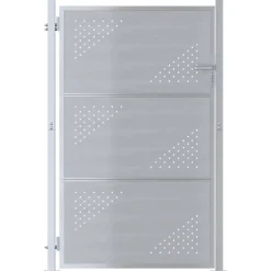 vidaXL Tuinpoort 85 x 120 cm Roestvrij staal zilver Vergrendelbaar