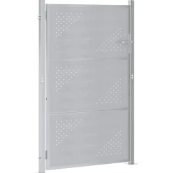 vidaXL Tuinpoort 85 x 120 cm Roestvrij staal zilver Vergrendelbaar