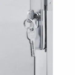 vidaXL Tuinpoort 85 x 120 cm Roestvrij staal zilver Vergrendelbaar