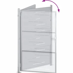 vidaXL Tuinpoort 85 x 120 cm Roestvrij staal zilver Vergrendelbaar