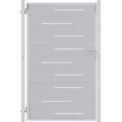 vidaXL Tuinpoort 85 x 120 cm Roestvrij staal zilver Vergrendelbaar