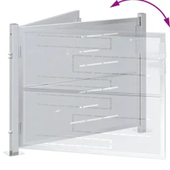 vidaXL Tuinpoort 85 x 70 cm Roestvrij staal zilver Vergrendelbaar