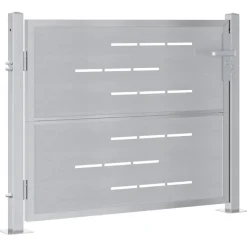 vidaXL Tuinpoort 85 x 70 cm Roestvrij staal zilver Vergrendelbaar