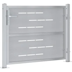 vidaXL Tuinpoort 85 x 70 cm Roestvrij staal zilver Vergrendelbaar