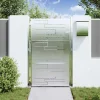 vidaXL Tuinpoort 85 x 144 cm Roestvrij staal zilver Vergrendelbaar