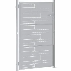 vidaXL Tuinpoort 85 x 144 cm Roestvrij staal zilver Vergrendelbaar