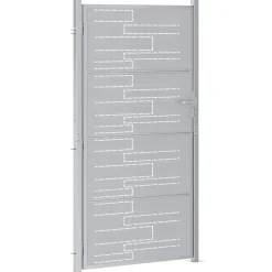 vidaXL Tuinpoort 85 x 196 cm Roestvrij staal zilver Vergrendelbaar