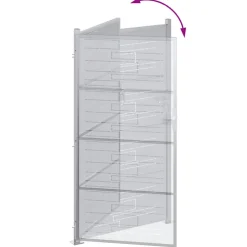 vidaXL Tuinpoort 85 x 196 cm Roestvrij staal zilver Vergrendelbaar