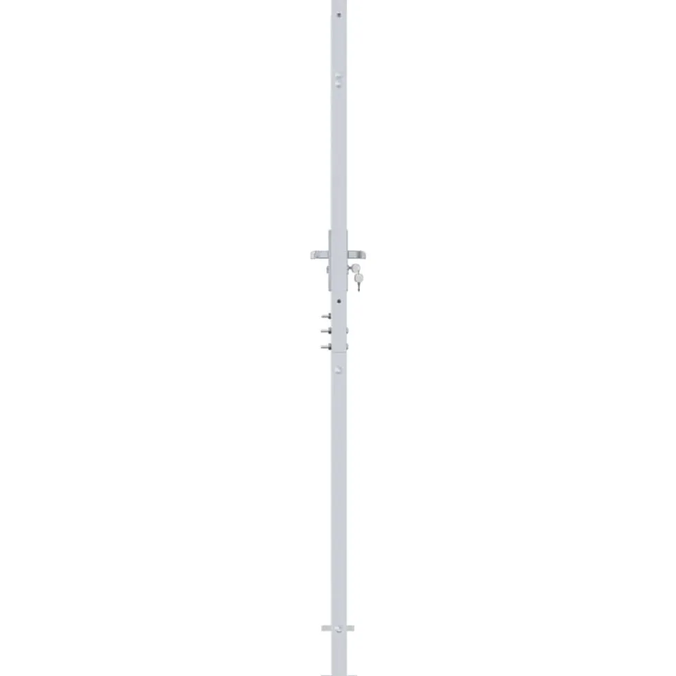 vidaXL Tuinpoort 85 x 196 cm Roestvrij staal zilver Vergrendelbaar