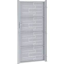 vidaXL Tuinpoort 85 x 196 cm Roestvrij staal zilver Vergrendelbaar