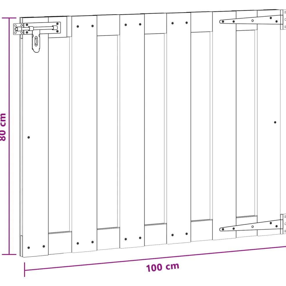 vidaXL Tuinpoort 100 x 80 cm WPC en Aluminium Zwart