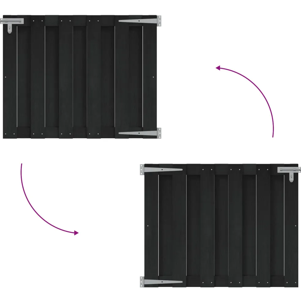 vidaXL Tuinpoort 100 x 80 cm WPC en Aluminium Zwart