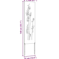 vidaXL Tuin Privacy Screen Bloemen Roestig 32 x 140 cm weervast staal