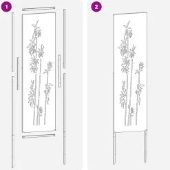 vidaXL Tuin Privacy Screen Bloemen Roestig 32 x 140 cm weervast staal