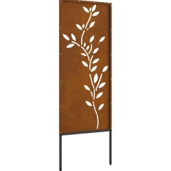 vidaXL Tuin Privacy Screen Bloemen Roestig 50 x 140 cm weervast staal